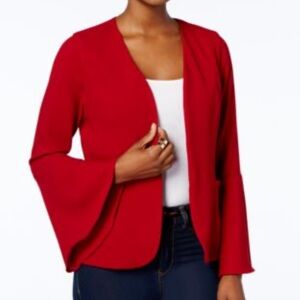 Kenar Vibrant Red Blazer with Flared Sleeves Size M